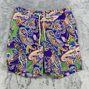 Polo Ralph Lauren Swim Trunks Mens M Multicolor Paisley Pattern Shorts Beach